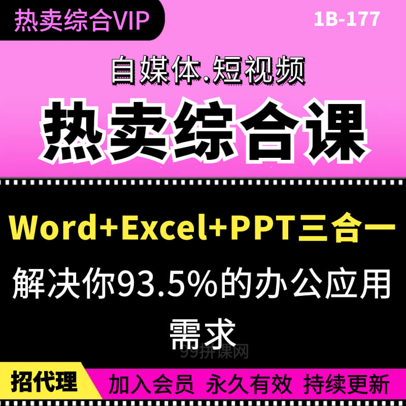 Word+Excel+PPT三合一，解决你93.5%的办公应用需求丨大象学院×秋叶1B-177