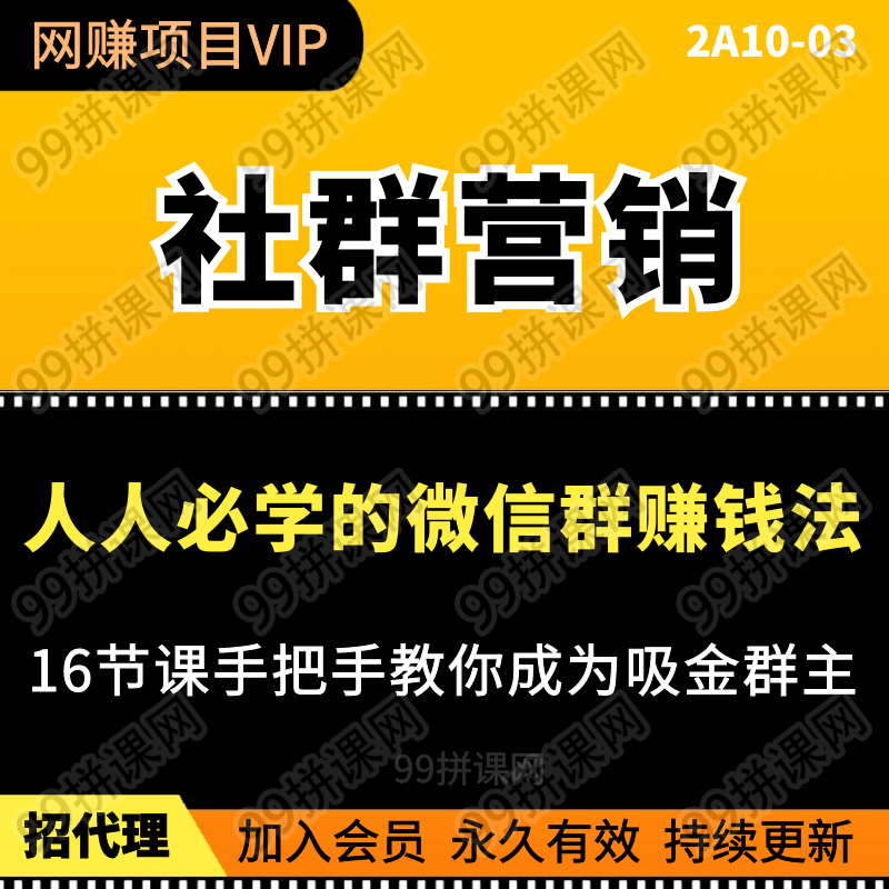 人人必学的微信群赚钱法，16节课手把手教你成为吸金群主